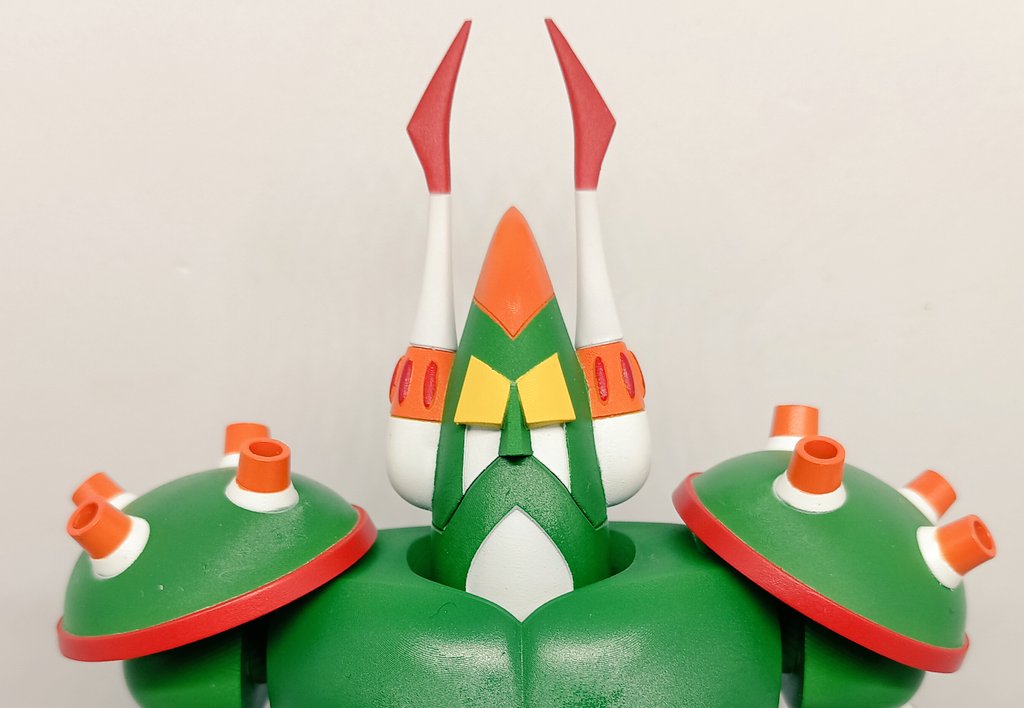 Mar49533765's tweet photo. #ワンフェス2026冬 で販売のブルシーザーの武装紹介その２！
○ダイナモクラッシャー：腰のミサイル
○ブルミサイル：ミサイル発射形態の頭部
卓番号:3-20-04
ディーラー名:ももさる堂
尚、頭部は変形用と形状重視の２タイプあるけど違いが分かるかな？
#ワンダーフェスティバル #マシーンブラスター https://t.co/wGKXqnSbIP