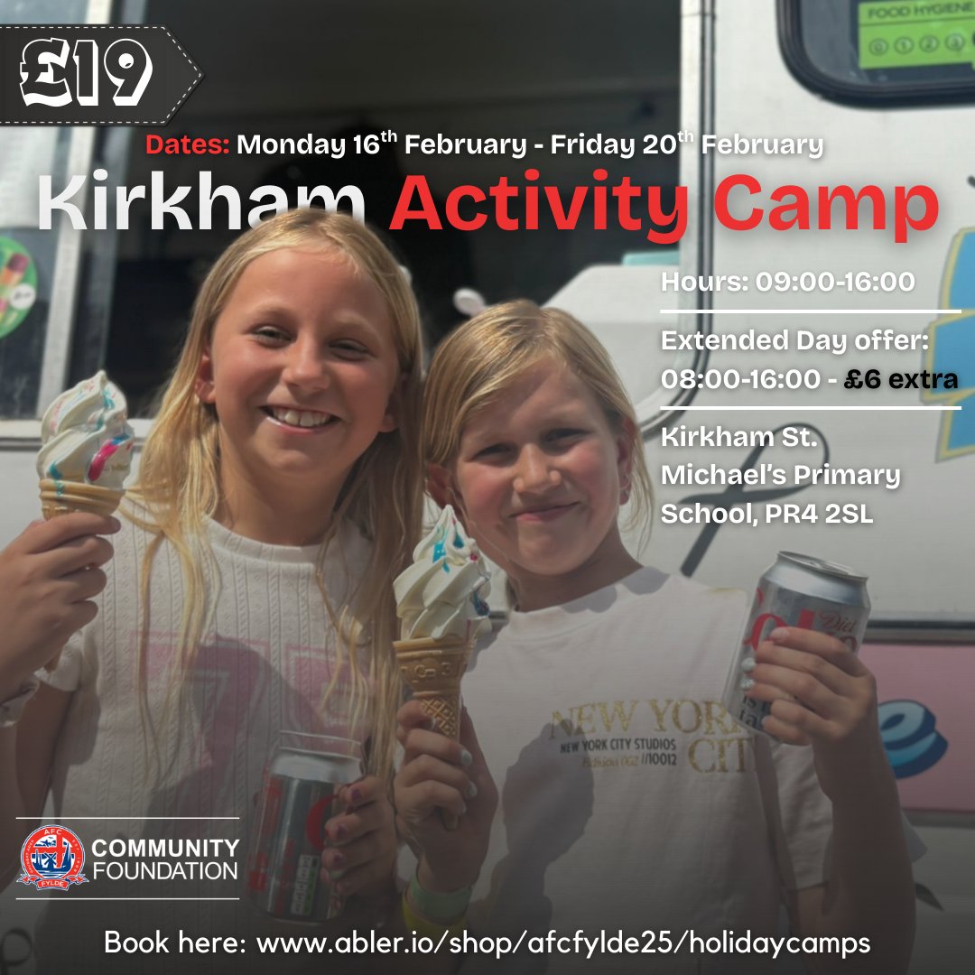 3️⃣ Holiday Camps throughout February Half-Term!

2️⃣ Football Camps

1️⃣ Activity Camp

➡ Book here: abler.io/shop/afcfylde2…

#AFCFyldeFoundation