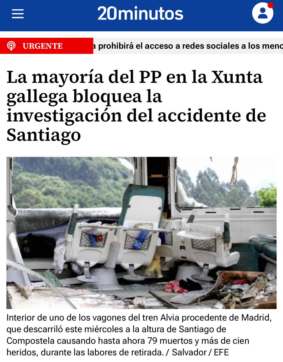 Feijóo en Galicia impidió una investigación del accidente del Alvia. 

Os miente en la cara todos los días.