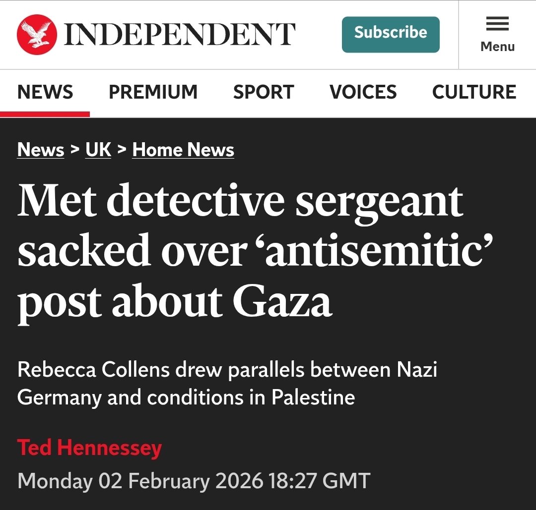 doctor_rahmeh's tweet photo. Met sergeant Rebecca Collens has been fired for one instagram post opposing the genocide in Gaza after one anonymous complaint.

Using the IHRA definition, one of her posts was deemed 'anti-semitic'.

The 'israeli' jewish lobby is destroying the careers and lives of British people who oppose 'israel's' crimes.
https://t.co/JWgvokzaHg