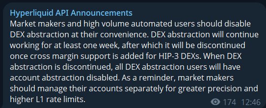 NMTD8's tweet image. Cross margin coming for HIP-3 deployments.

Usage should increase massively with this.

Hyperliquid.