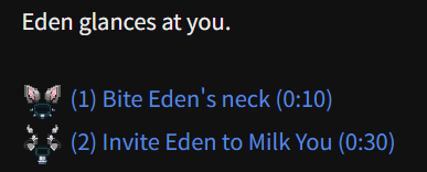 I have published the mod on degrees of lewdity modding discord! it is under small-scale-and-unfinished-mod channel. 
The name is Eden Expanded mod.
Only tf interactions and milk scene for now
#dolpc #DegreesofLewdity #doleden