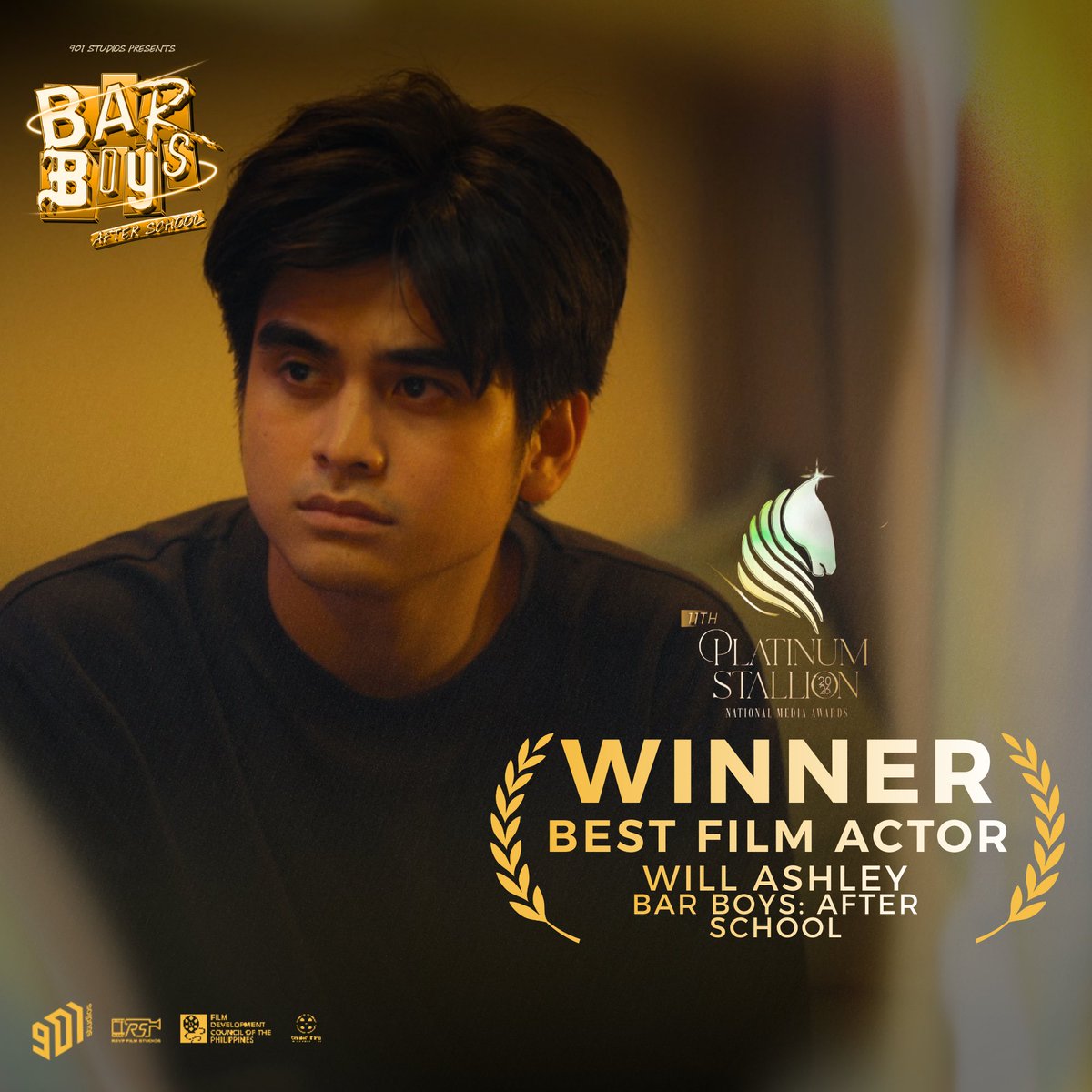 BarBoysMovie's tweet image. FILM OF THE YEAR! ⚖️✨
Bar Boys: After School WINS BIG at the Platinum Stallion Media Awards 2026!

🏆 FILM OF THE YEAR
Bar Boys: After School – 901 Studios

🏆 DIRECTOR OF THE YEAR - Kip Oebanda

🏆 BEST FILM ACTOR - Will Ashley

🏆 BREAKTHROUGH ARTIST OF THE YEAR - Sassa Gurl