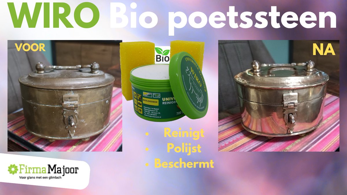 Zilver schoonmaken met Wiro bio poetssteen 

#schoonmaken | #Wiro | #BioPoetssteen | #glans