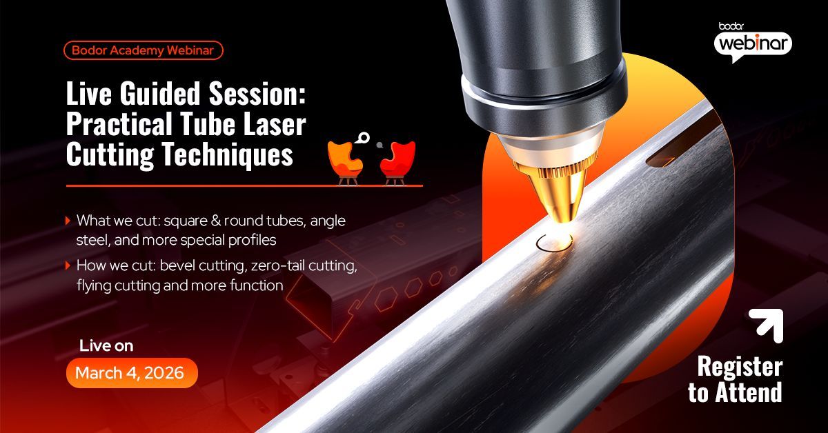 bodor_laser_'s tweet photo. 🔔 Join Our Live Bodor Academy Webinar

Live Guided Session: Practical Tube Laser Cutting Techniques 

📅 Live on March 4, 2026

👉 Register now:
https://t.co/eSV7j6ot5t

#Bodor #BodorLaser #BodorWebinar #BodorAcademy #TubeLaserCutting #LaserCutting #TubeProcessing https://t.co/6m3s0eWT3c