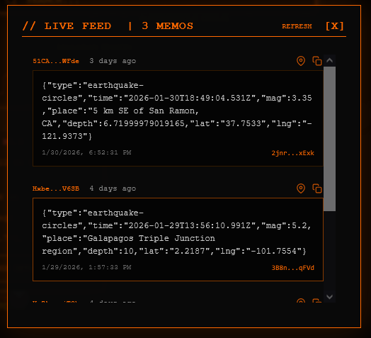 geointdotworld's tweet photo. Checkout inscriptions our users made in the live feed section of https://t.co/WQUqRJttG7! Inscription and live feed functions are live and working.  $GEOINT https://t.co/Rm9ObuutEX