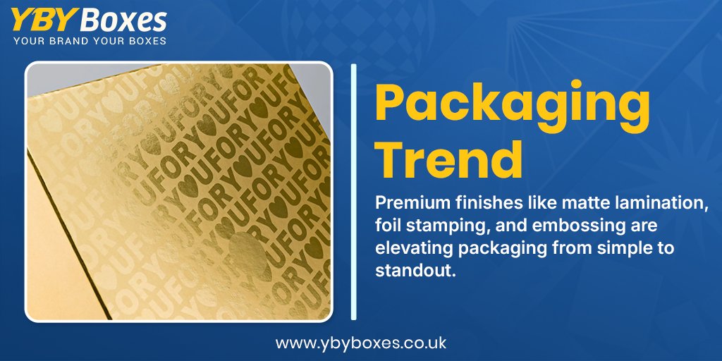 ybyboxesuk's tweet image. Premium finishes like matte lamination, foil stamping, and embossing are elevating packaging from simple to standout. ✨📦

🌐 Visit Website: ybyboxes.co.uk
📧 Email: inquiry@ybyboxes.co.uk

#YBYBoxesUK #PackagingTrends #packagingboxes #Packaging #Wholesale #EcoFriendly
