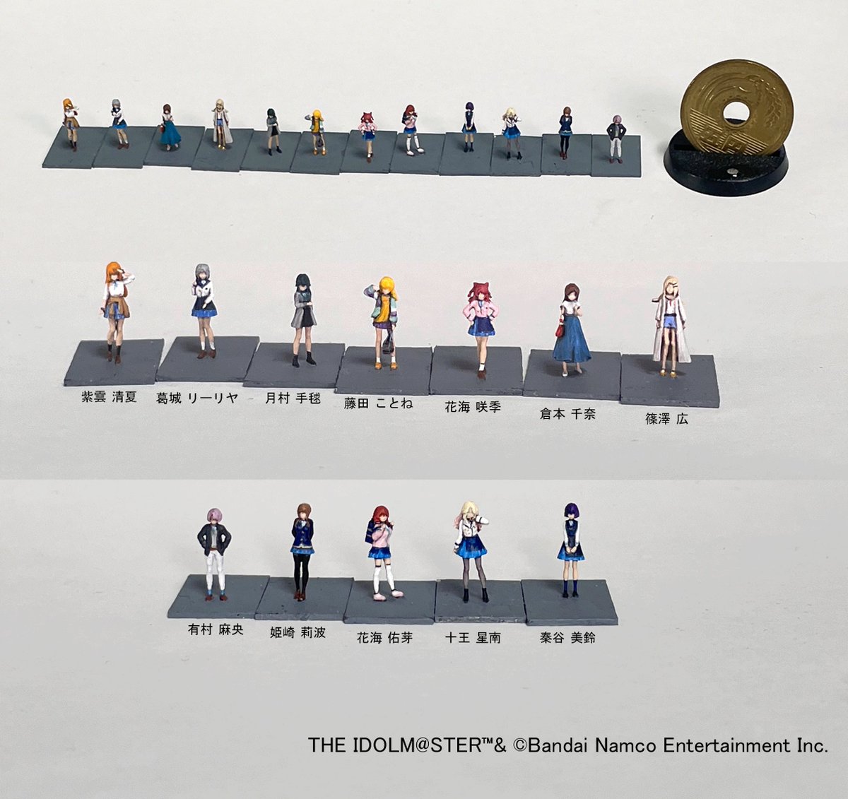 版権元より許諾頂きました。

学園アイドルマスター、1/144スケール
12体セット(キャラクターは画像参照)
・3500円

見やすいように、午後から虫眼鏡🔍を置きますね。
#WF2026W  #WF2026冬 #学マス