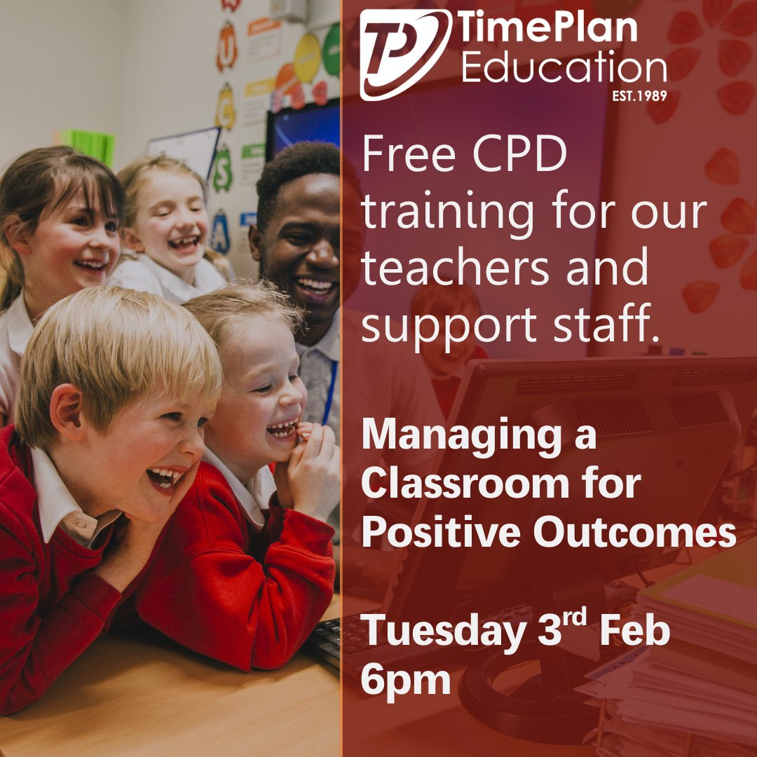 Join us for a FREE CPD webinar: Managing a Classroom for Positive Outcomes

Tuesday 3rd Feb 6pm

If you’d like to attend this webinar, but aren’t registered with us as a candidate, please contact us here - timeplan.com/account/regist…
