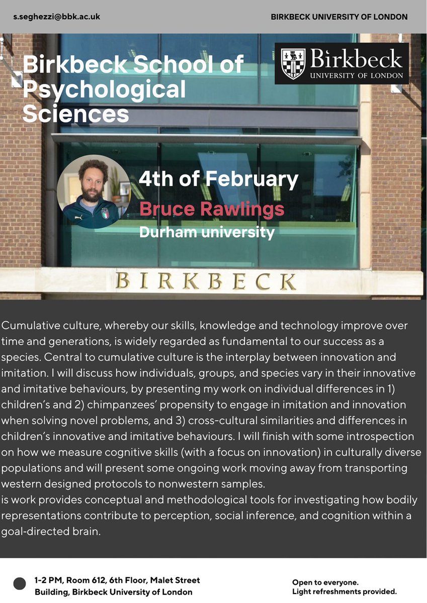 Birkbeck School of Psychological Sciences tweet media