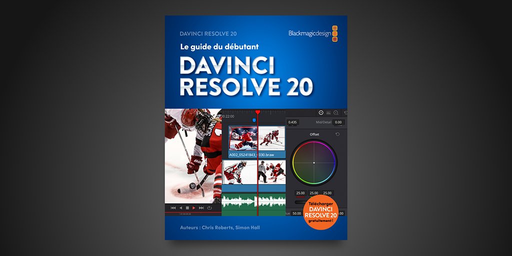 Le guide du débutant DaVinci Resolve 20 disponible en français ! Ce guide de formation présente les outils de montage, d’étalonnage, de créations d’effets Fusion et de postproduction audio Fairlight disponibles. Téléchargez-le sur bmd.link/MsW3L9