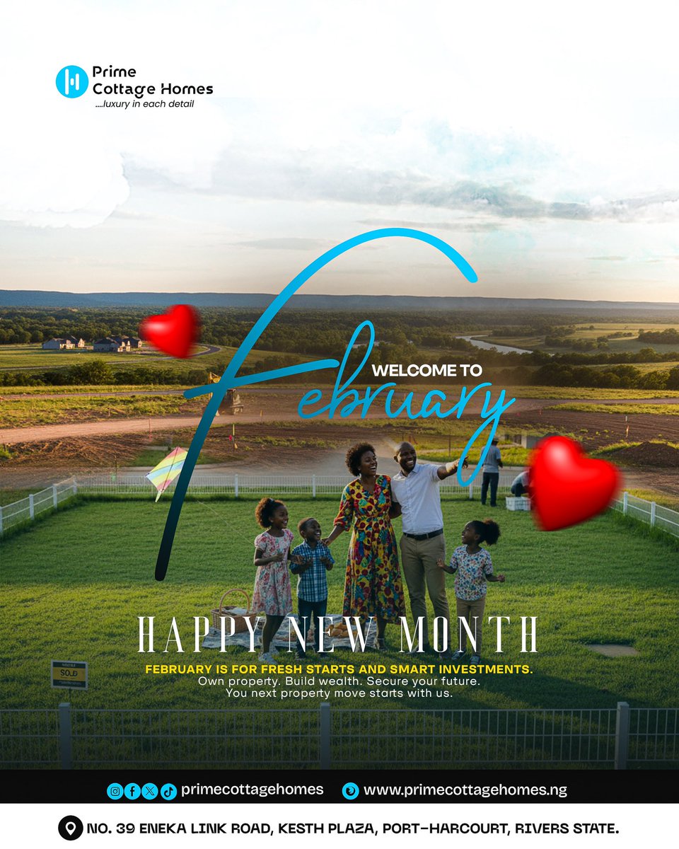 Happy new month from Prime Cottage Homes