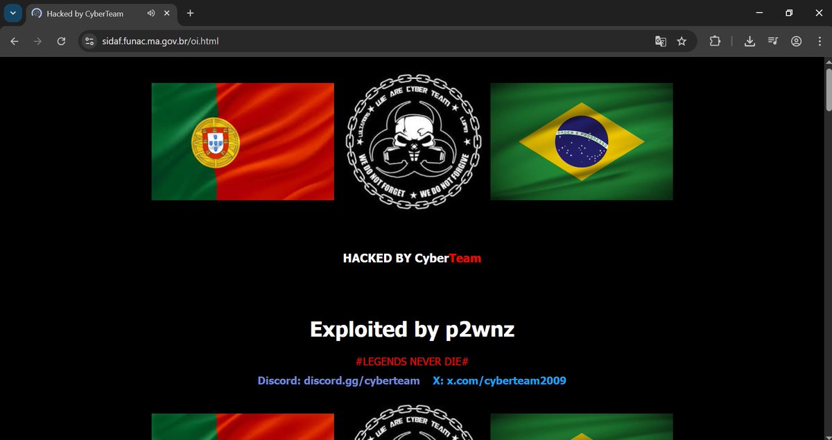 cyberteam2009's tweet photo. Fundação da Criança e do Adolescente | (FUNAC)
site:https://t.co/vnMGu5Luf6
mirror:https://t.co/4wXNomMXuJ

Secretaria do Meio Ambiente do Ceara | (SEMA)
site:https://t.co/jIr2HcTBPE
mirror:https://t.co/NRJotJ5EMl

#CyberTeam #CyberSecurity #Brasil - by @seilaksksjw https://t.co/LYnP7xEA7E