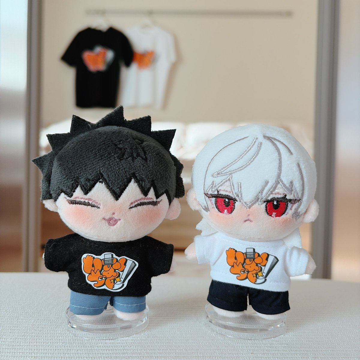 サンプル二校めとどいた🙌✨️
紡の髪色はこれでいく❣️
いなりづしTシャツも新調🎶
肌上の糸だけ血色悪そうだから前のに戻してもらって次で完成版にもっていけたらいいな☺️

ぬいご依頼先▶︎<a href="/Hash_Factory/">#Hash Factory</a> 様