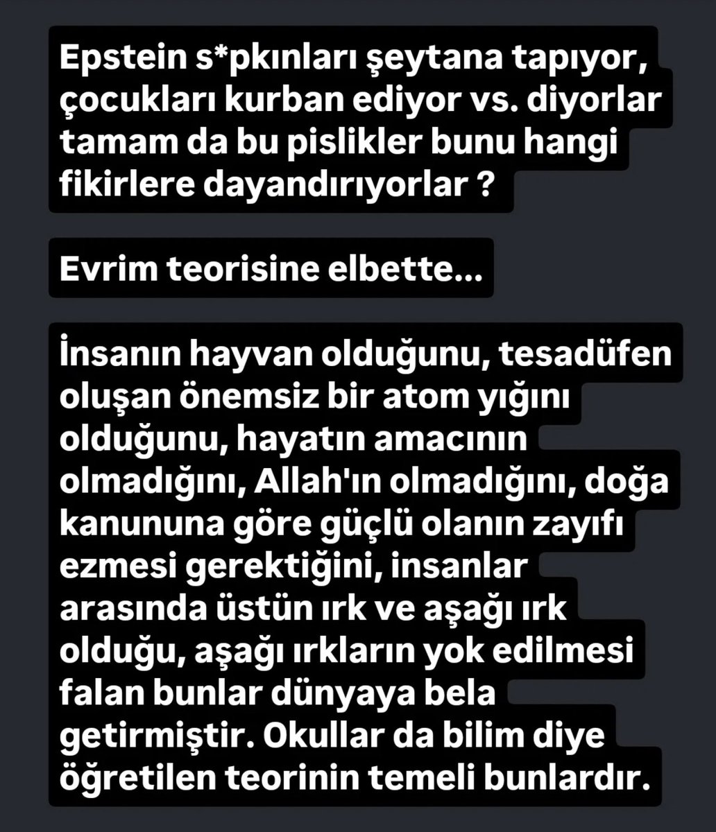 yildizsun's tweet photo. Deccal, Darwinist, materyalist sistemle ve bu klasik politika ve kapitalist siyaset, komünist siyaset anlayışıyla insanları dehşetin, acımasızlığın, pisliğin kalitesizliğin, sevgisizliğin içerisine hapsetti, adeta cehenneme çevirdi dünyayı

#Epstine #Pedofili #evrimyok #Mehdiyet https://t.co/62RpuK9TXU