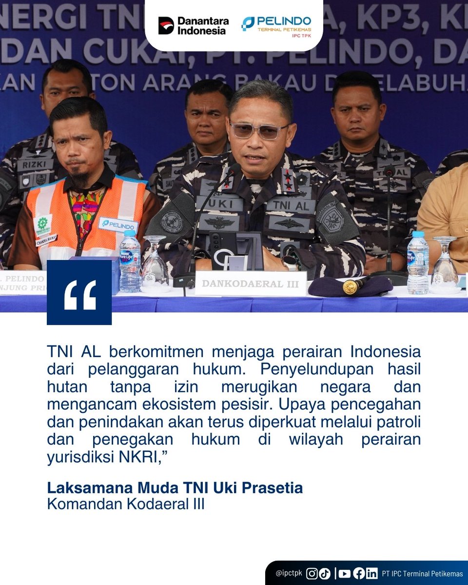 ipctpk's tweet photo. Hai #containerlovers

IPC TPK menegaskan komitmennya dalam mendukung upaya penegakan hukum dan perlindungan lingkungan hidup melalui sinergi dengan Koarmada RI Kodaeral III dalam pengungkapan kasus pengiriman arang bakau tanpa dokumen resmi di Pelabuhan Tanjung Priok. https://t.co/qYpqoUaiMy