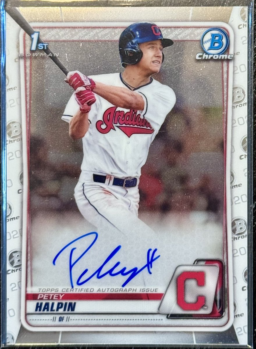 haldcottingham's tweet photo. Added another Petey to the collection today. That’s Petey auto no. 494. @peteyhalpin @CleGuardians @CLBClippers @Topps @mlb #peteyhalpin #Cleveland #guardians #BaseBall #baseballcards https://t.co/kZRosyzxRM