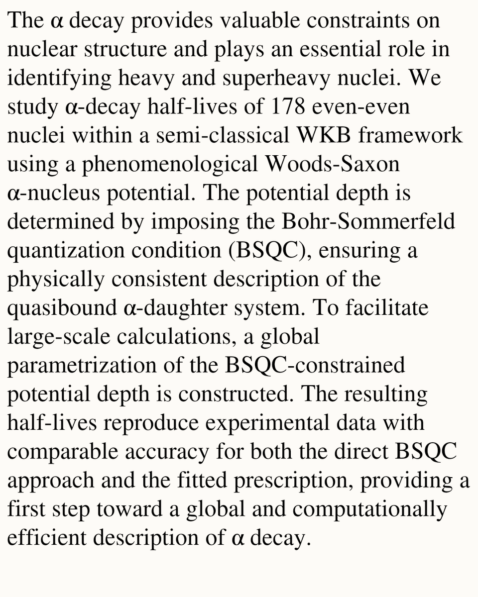 A global potential constrained by the Bohr-Sommerfeld quantization condition for α-decay half-lives of even-even nuclei

Nguyen Gia Huy, Do Huy Tho, Mai Doan Quang Huy, Nguyen Le Anh
arxiv.org/abs/2602.02070 [𝚗𝚞𝚌𝚕-𝚝𝚑]