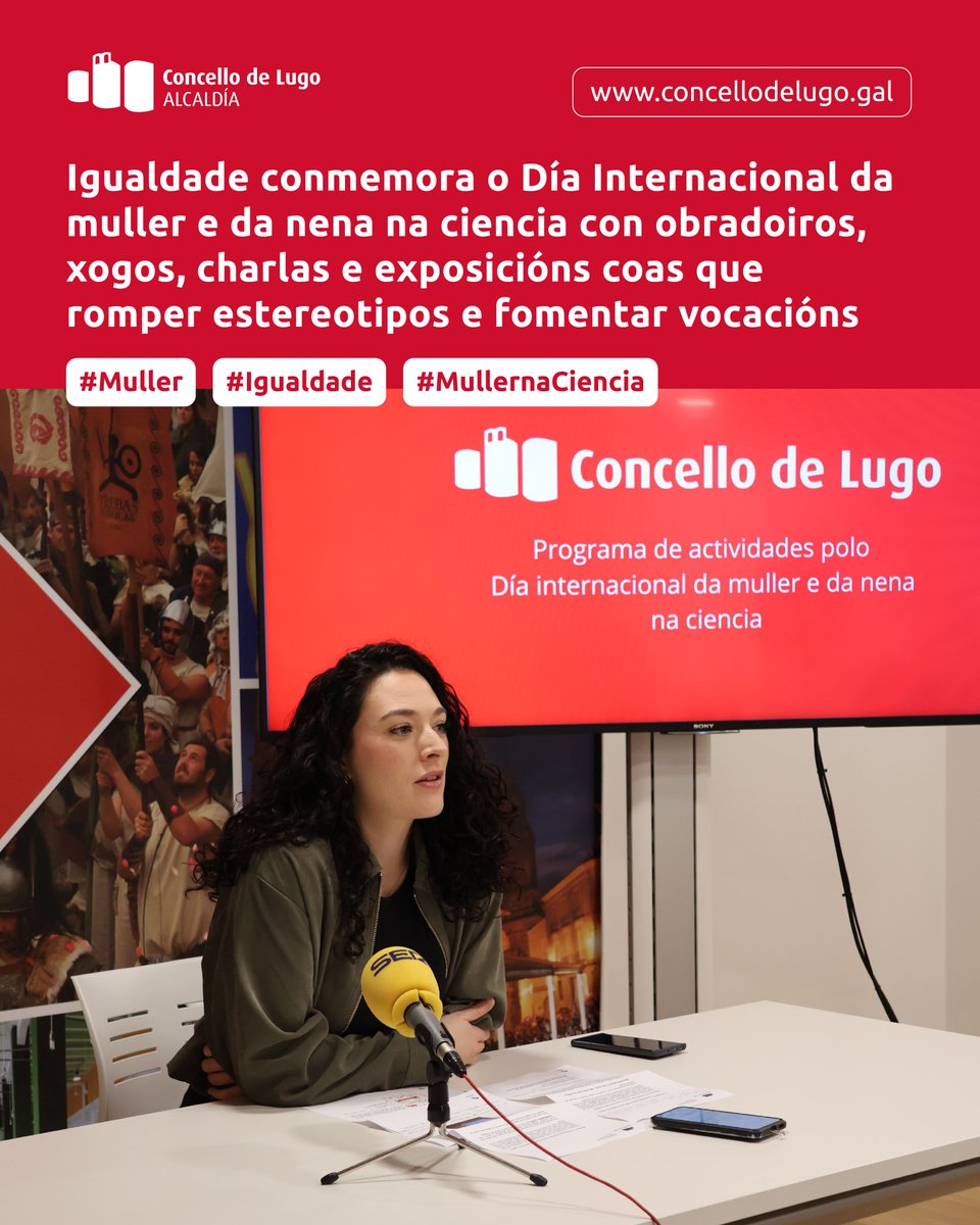 concellodelugo's tweet image. (GAL) 👩‍🔬 A edil de Muller e Igualdade presentou un amplo programa co que “imos dar visibilidade a científicas que son referentes e co que pretendemos cuestionar os roles de xénero”.

#Muller #Igualdade #MullereNenanaCiencia