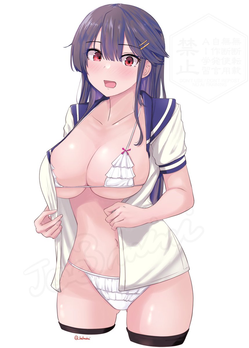 その水着はHではありませんか榛名さん😚(ちょい描き直した) 