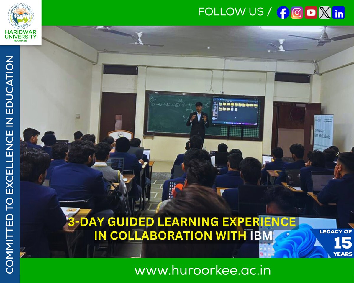 HURoorkee's tweet photo. (GLE) for https://t.co/UmKMfd1ioY Third Year students under IBM Skills Build for Academia (SB4Academia) in collaboration with IBM.
#HaridwarUniversity #HURoorkee #SuccessfullyOrganized #IBMSkillsBuild #SB4Academia #IBM #GuidedLearningExperience https://t.co/0r2N2I0DJq