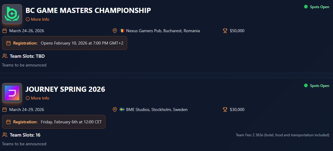 CS2LANS's tweet image. Added @bcgamemasters 

big 50k on the line in March