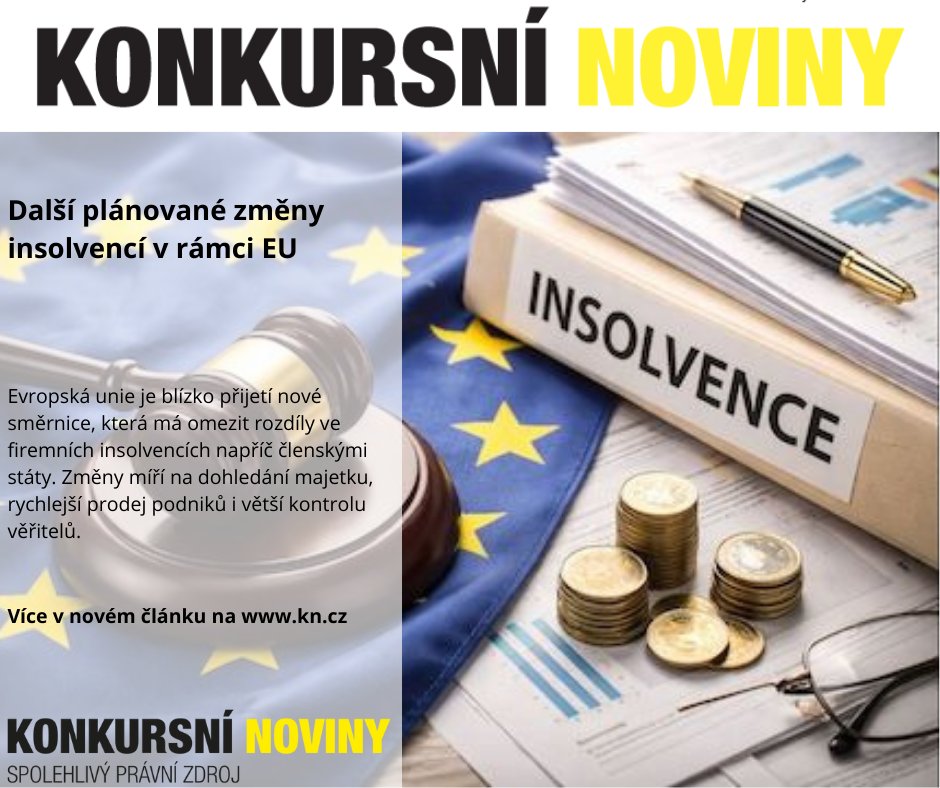 📊🇪🇺 EU připravuje další změny ve firemních insolvencích.

Cíl: rychlejší řízení, lepší dohledání majetku a vyšší návratnost pro věřitele.

👉 kn.cz/dalsi-planovan…

#insolvence #EU #veritele #finance #podnikani