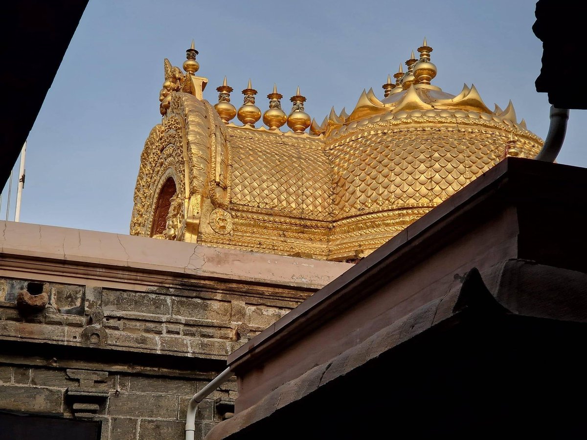 The golden vimana at the Sri Ranganatha Swamy temple in Srirangam.