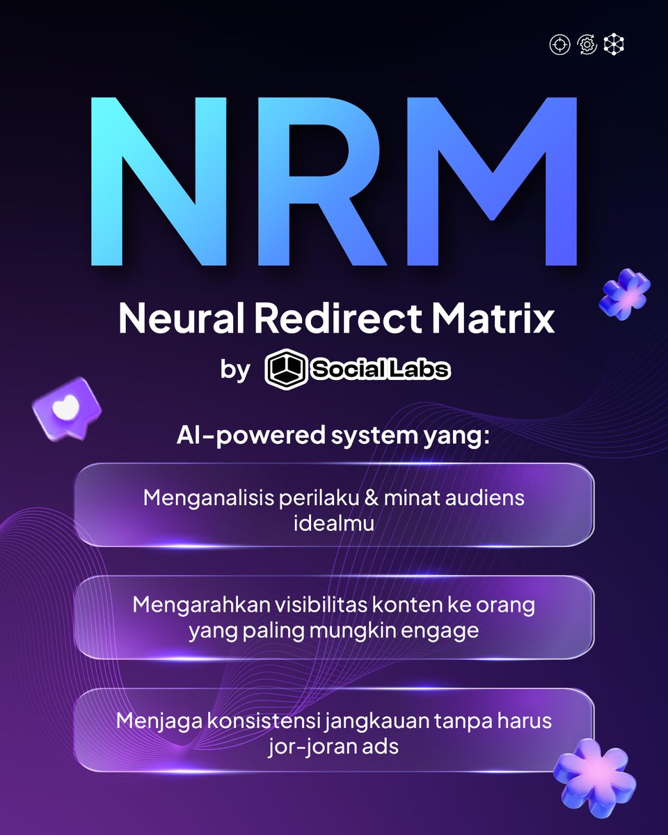 Sociallabs_ID's tweet image. Views naik-turun padahal rajin upload?
Masalahnya sering bukan di effort, tapi distribusi.
NRM dari Social Labs arahkan konten ke audiens paling relevan biar reach lebih stabil. 🚀
#SocialLabs #NRM #CreatorTools