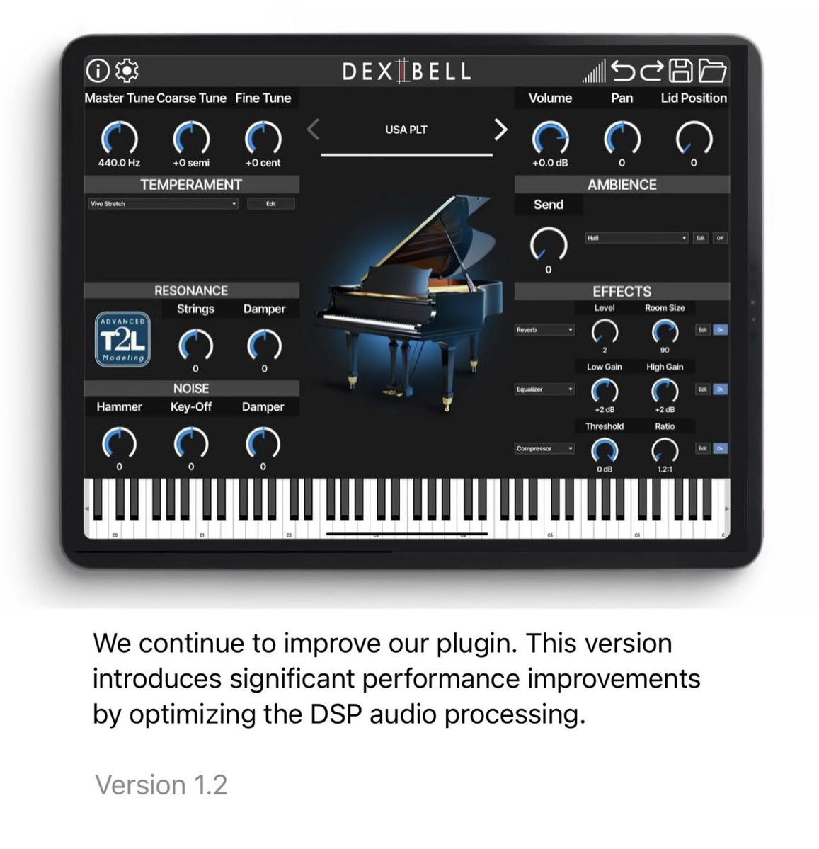 🚨Plugin Update🚨 <a href="/dexibellMI/">DEXIBELL</a> has updated ‘T2L Piano’ to v1.2!! Update contains significant performance improvements by optimizing the DSP audio processing! Update yours now in the App Store!!

apps.apple.com/us/app/t2l-pia…