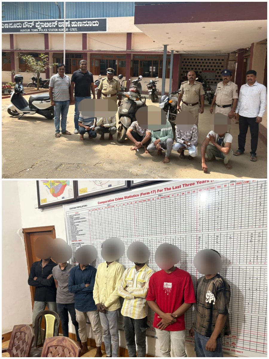 ಹುಣಸೂರು ಪಟ್ಟಣ ಪೊಲೀಸ್ ಠಾಣಾ ವ್ಯಾಪ್ತಿಯ ಕಿರಿಜಾಜಿ ಗ್ರಾಮದಲ್ಲಿ ಬೈಕ್ ವೀಲಿಂಗ್ ಮಾಡಿದ ವಿಚಾರದಲ್ಲಿ ಗಲಾಟೆಯಾಗಿದ್ದು ಸದರಿ ವಿಷಯಕ್ಕೆ ಸಂಬಂಧಿಸಿದಂತೆ ಬೈಕ್ ವೀಲಿಂಗ್ ನಡೆಸುತ್ತಿದ್ದ ಯುವಕರುಗಳ ಮೇಲೆ ಪ್ರಕರಣ ದಾಖಲಿಸಿ ಎರಡು ಬೈಕ್ ಗಳನ್ನು ವಶಪಡಿಸಿ ಕೊಳ್ಳಲಾಗಿರುತ್ತದೆ.
<a href="/Rangepol_SR/">IGP SR Mysuru</a> <a href="/112Mysuru/">112 MysuruDistrict</a> <a href="/KarnatakaCops/">ಕರ್ನಾಟಕ ರಾಜ್ಯ ಪೊಲೀಸ್ Karnataka State Police</a> <a href="/DgpKarnataka/">DGP KARNATAKA</a>