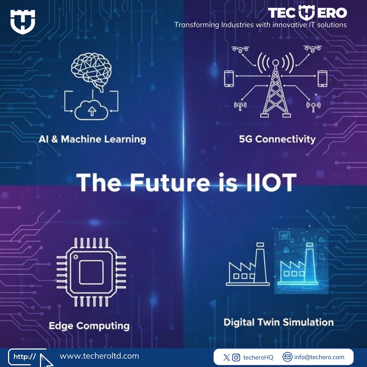 techeroHQ's tweet photo. Many industrial and production facilities still rely on manual monitoring, inconsistent power conditions, and delayed reporting from field operations. Equipment failures are often discovered late, maintenance is reactive, and downtime quietly eats into profit margins.

Techero uses Industrial IoT (IIoT) to connect machines, field equipment, and operational systems giving businesses real-time visibility into performance, maintenance needs, and production efficiency, even across multiple sites.

Reduced equipment downtime.
Better production planning.
Stronger operational control despite infrastructure challenges.

In Nigeria’s fast-evolving industrial space, efficiency is no longer optional, it’s competitive advantage.
Techero helps industries operate smarter, not harder.

#IIoT #NigeriaIndustries #SmartManufacturing #DigitalTransformationNigeria #IndustrialAutomation #Techero #OperationalEfficiency #Industry40 #MadeInNigeria #EnergyAndManufacturing