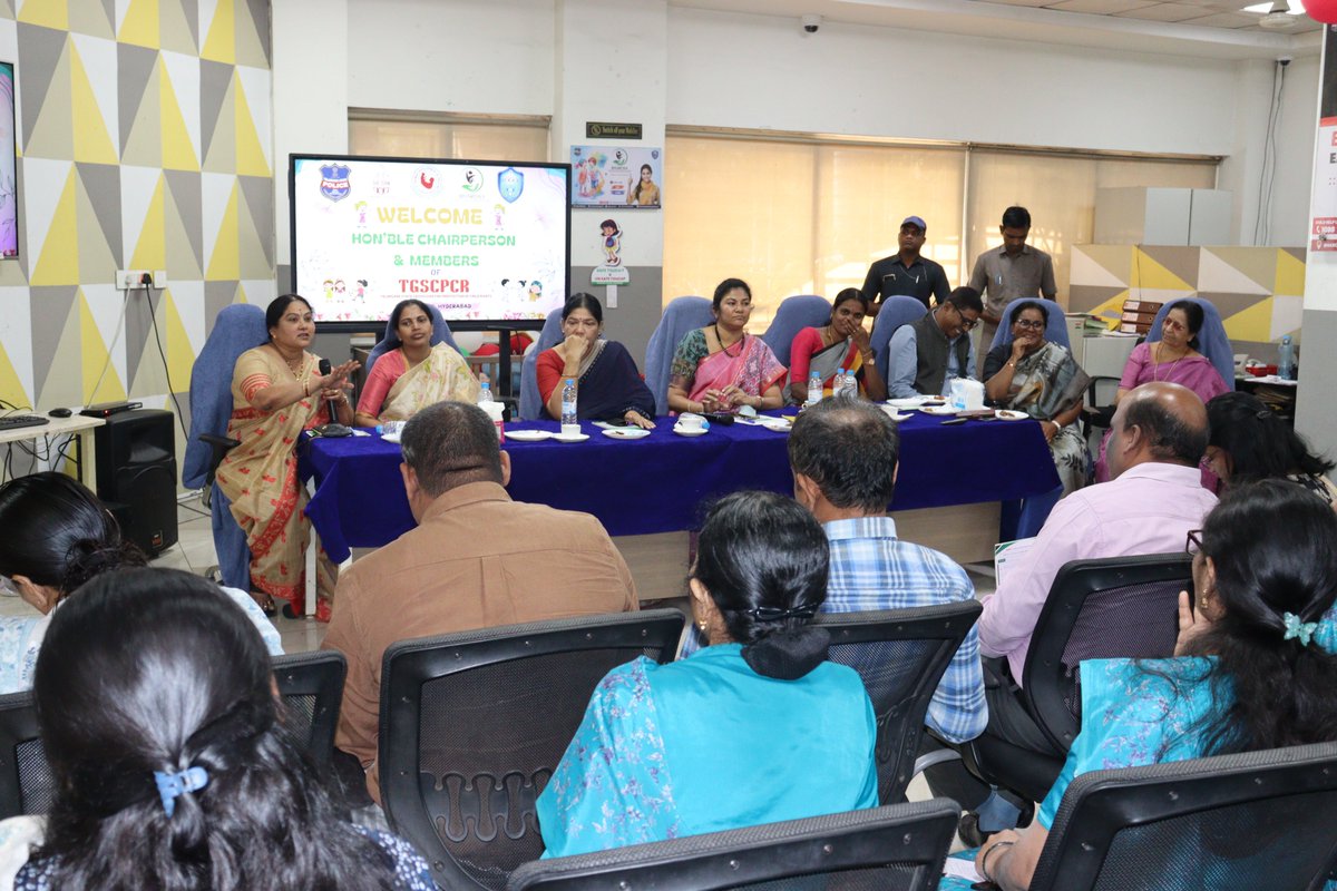 The Hon'ble Chairperson and Members of TGSCPCR visited Bharosa and CFC today. Interacted with the Team &amp; Dr. Lavanya NJP, DCP Women Safety, briefed them on the services of Bharosa. <a href="/TelanganaCOPs/">Telangana Police</a> <a href="/hydcitypolice/">Hyderabad City Police</a> <a href="/tg_womensafety/">Women Safety Wing, Telangana Police</a> <a href="/hydsheteam/">hyderabad she teams</a>