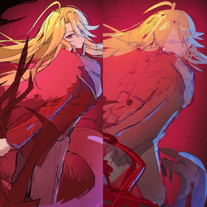 何もうまくいかなくて色先に置いてからラフ線の整理してみたけど完成図のイメージはしやすいかもしれない
どっちもまだラフです 