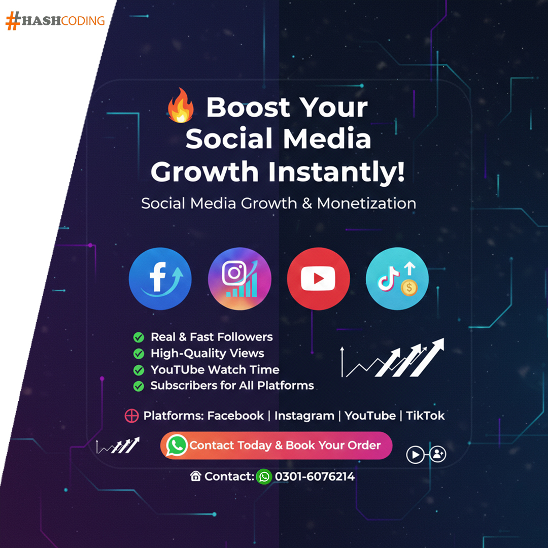 thehashcoding's tweet photo. Stop waiting for the algorithm! Build the social proof you need to unlock monetization and organic reach TODAY.
✅Real Followers &amp; Views ✅YouTube Watch Time ✅Subs for FB, IG, YT, TikTok
Don’t wait for "someday." Order now!
WhatsApp: 0301 6076214
#SocialMediaGrowth #Monetization https://t.co/Pn4lN8HV0D