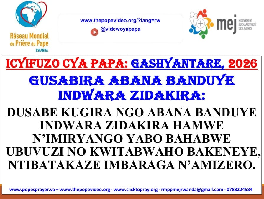 Icyifuzo cya Papa muri uku kwezi kwa Gashyantare 2026. Gusabira abana barwaye indwara zidakira.