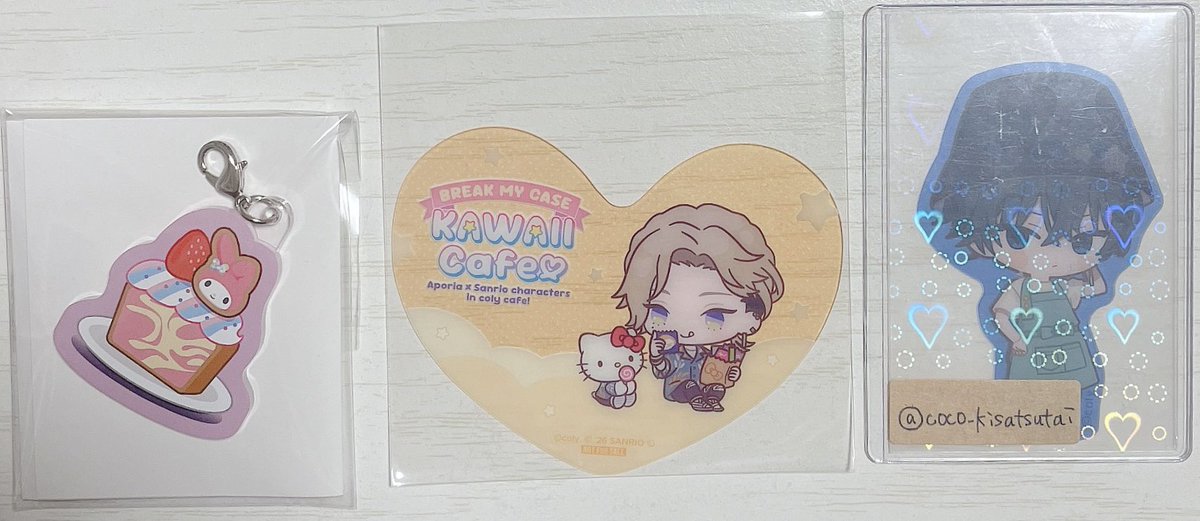 coco_kisatsutai's tweet image. ブレイクマイケース ブレマイ colycafe コリーカフェ コリカフェ 交換

【譲】
マイメロディ、須王

【求】
クロミ、ポチャッコ、環野

郵送・日にちが合えば栄手渡し
カンファ1日目での手渡しも可能です。
ピンポイントで難しいとは思いますが、検索からでもお声掛けをお願いいたします。