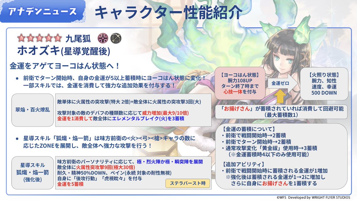 Ver 3.14.10アップデートにて覚醒するホオズキ(CV:後藤沙緒里)「九尾孤