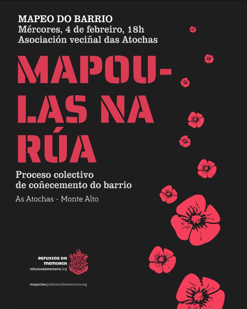 Mañá mércores, na nosa biblioteca veciñal xuntanza pública aberta á veciñanza, para colborar no proxecto de recuperación de memoria histórica en Atochas-Monte Alto do grupo de investigación SEPA-interea da USC Para mapeo e diagnose da memoria entre outras das Mapoulas Libertarias