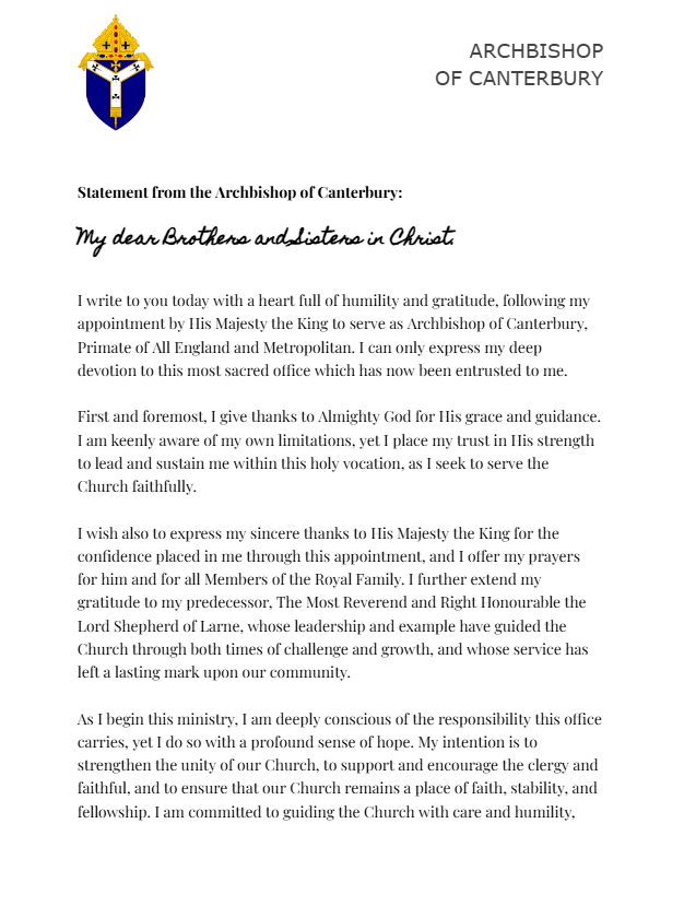 PhilipCrowsley's tweet photo. Statement from the Archbishop of Canterbury https://t.co/4cXQCCthcC