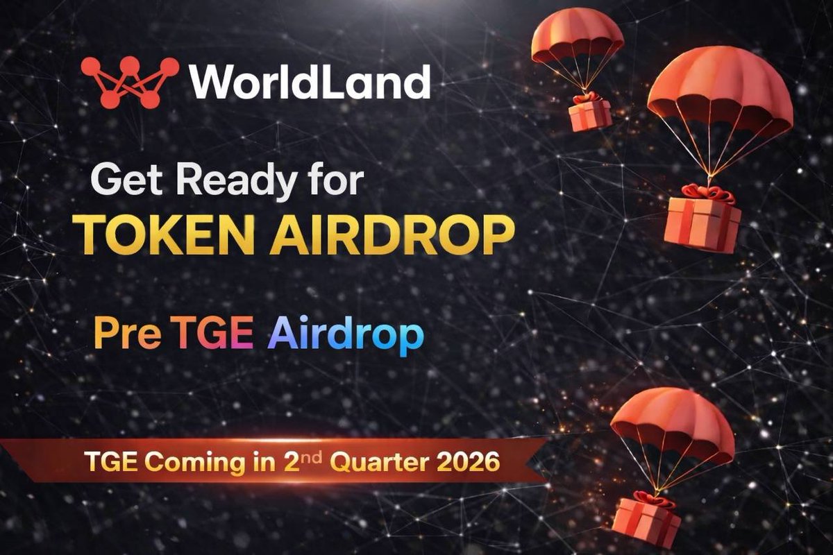 💵Pre TGE Official Airdrop Is Live! 

Join our official airdrop and have a chance to share $5,000 in $WL tokens as rewards!

Join Airdrop: t.me/WorldLandPreTG…

The airdrop rewards will be distributed to the winners on March 20th!

The top 100 referrals will each get more WL