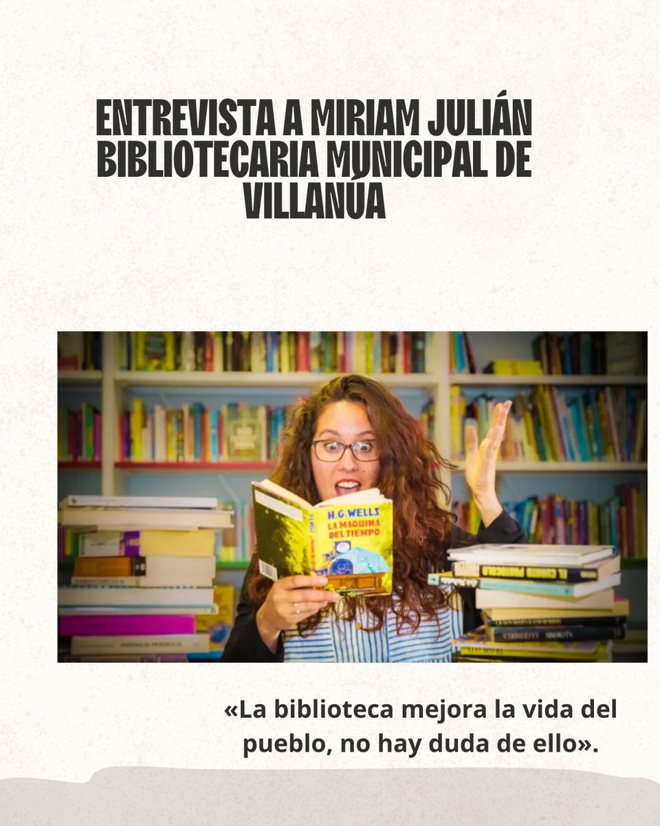 Entrevista a Miriam Julián Bibliotecaria Municipal de Villanúa

Porque donde hay una biblioteca viva, hay un pueblo que late. 💚

alquiblaweb.com/2026/02/03/ent…

<a href="/culturagob/">Ministerio de Cultura</a> 
<a href="/aragondigital/">Aragón Digital</a>