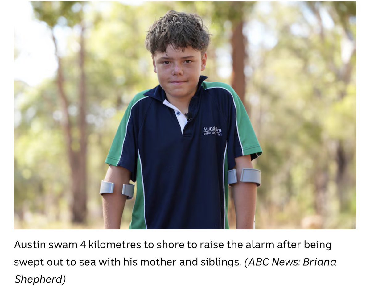 This young WA lad, Austin Appelbee is incredibly brave. He saved his mum,  and his brother and sister with one of the most courageous acts you'll ever  read. His resilience is phenomenal.