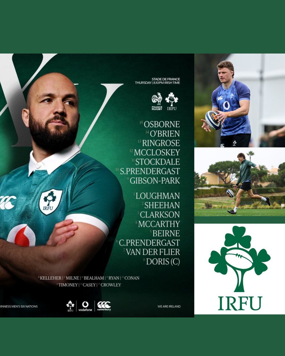 👏🏉☘️Six Nations team news: Brothers Cian &amp; Sam Prendergast to both start against France for Ireland in Thursday's Six Nations opener against France. This marks a proud moment for the alumni, with both brothers starting for the national team for the first time.☘️ #alumni