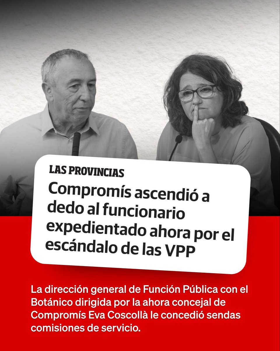 🔴URGENTE: Compromís ascendió a dedo al funcionario expedientado por las adjudicaciones de vivienda pública.

Esta fue la gestión de Compromís durante 8 años. Amiguismo, ineptitud y 0 viviendas👇🏼