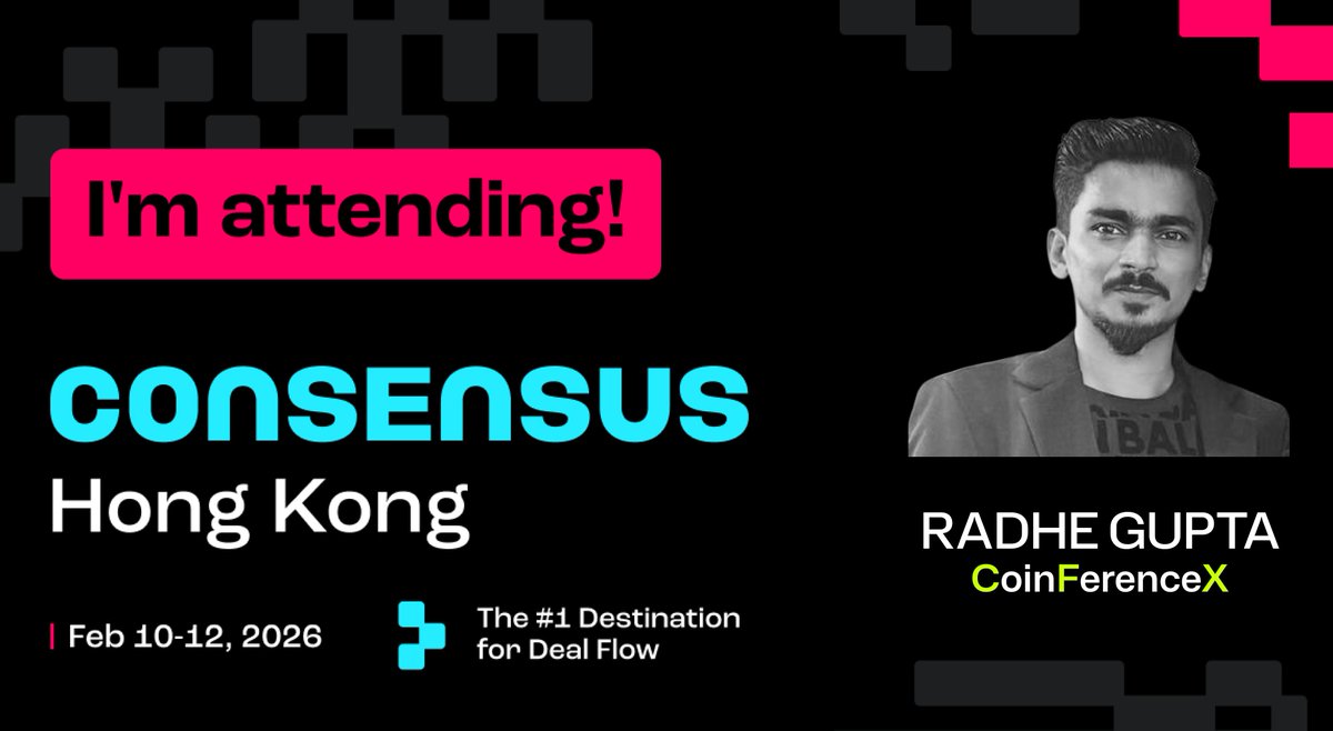 iRadheGupta's tweet photo. I’ll be attending Consensus 2026 as Founder of CoinFerenceX &amp; BrandPR! 🇭🇰

Looking forward to deep conversations, connections, and exploring the next phase of Web3 with fellow innovators.

let’s connect!

T/G: @iRadheGupta

#Consensus #Web3 #CryptoEvents #BrandPR #CoinFerenceX https://t.co/rn4y6SQgtD