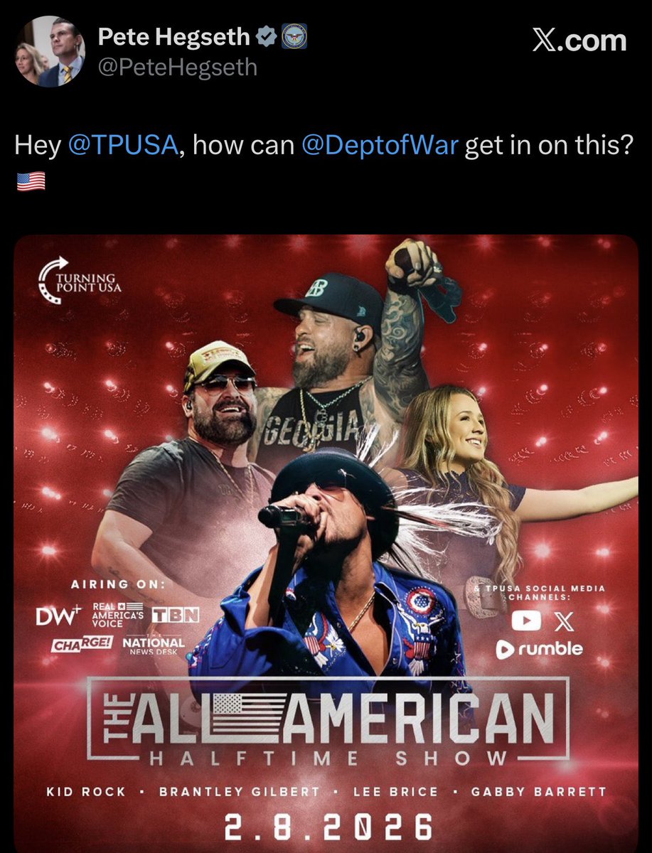 RonFilipkowski's tweet photo. There better not be one damn penny of taxpayer dollars spent on Erika Kirk’s show via DOD, nor should the US military be used to promote a partisan political event. https://t.co/yYJtUvxfPv