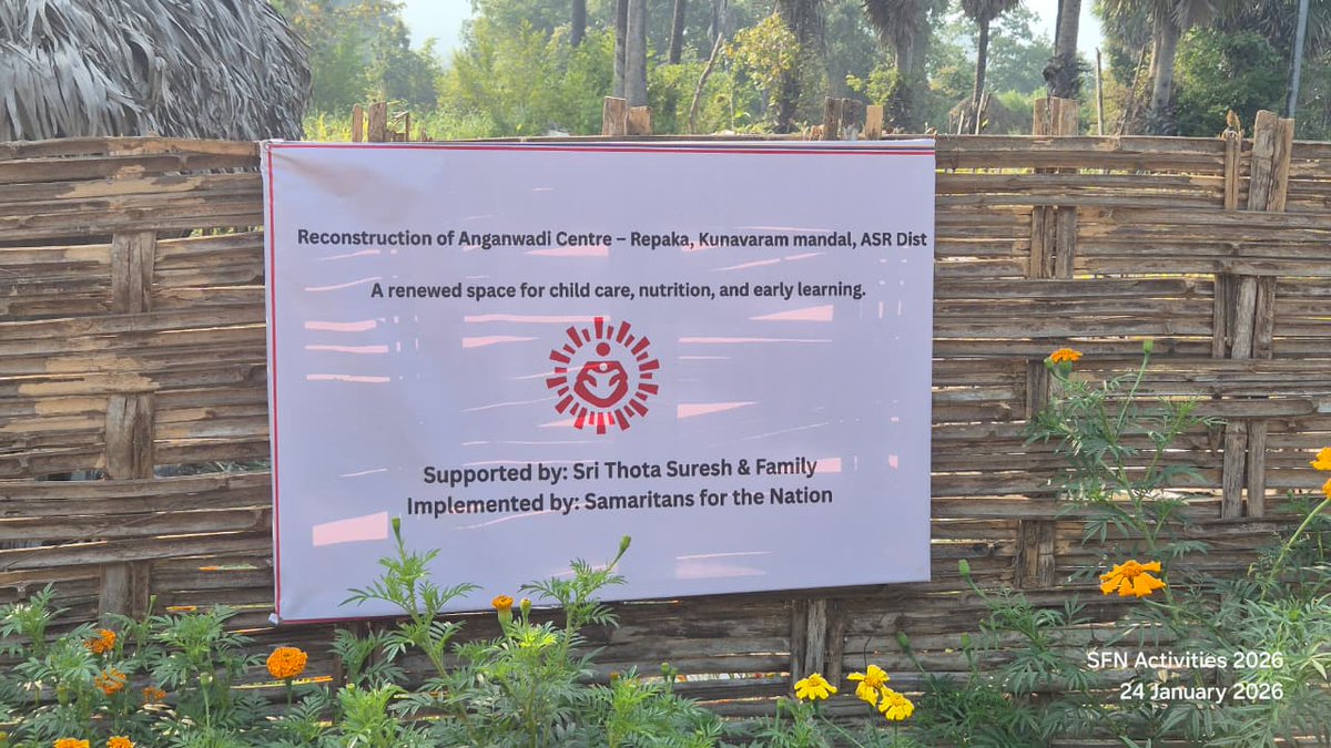 samaritans_ftn's tweet photo. Earlier, the Anganwadi centre at Repaka ran from an unsafe mud structure, serving 40–50 children, pregnant &amp; lactating women. Under Project VIDYA, we rebuilt a safe, functional space for childcare &amp; early learning.

Grateful to Thota Suresh &amp; Family for the support.
Team SFN https://t.co/GjWfsyPCcn