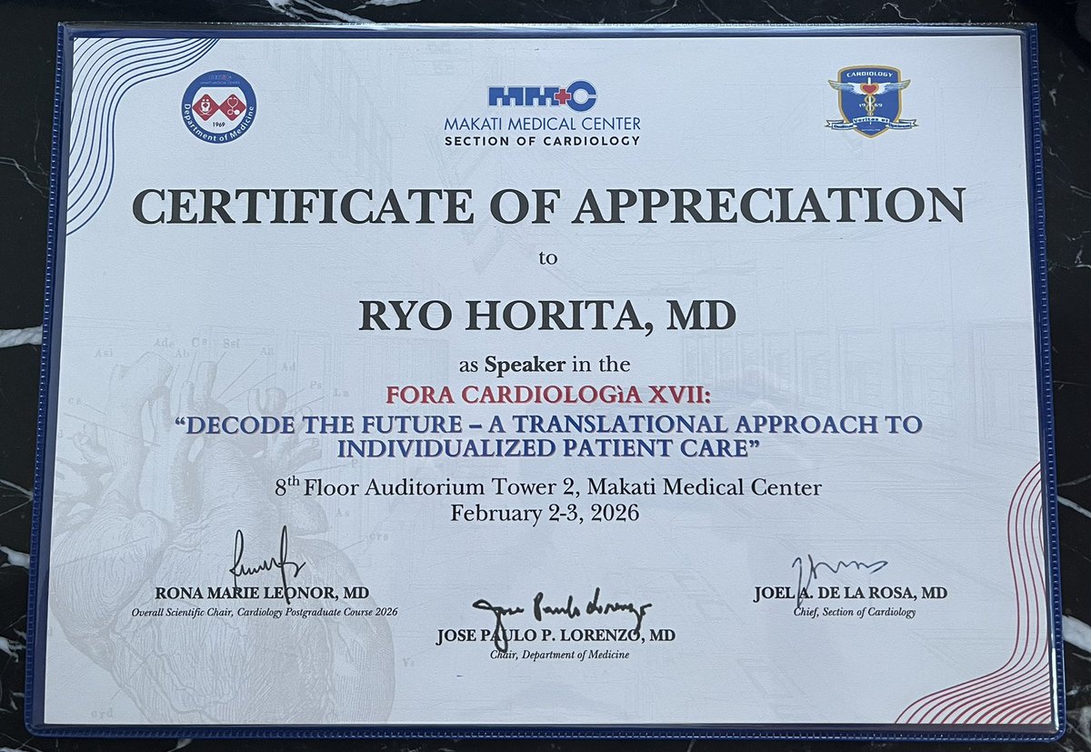 hrt01a's tweet photo. Honored to lecture on #MitraClip for MR and SRT for HOCM at the  Makati Medical Center 🇵🇭

Meeting my friend and making new connections is truly special.
Hope to be back Philippine soon.

Many thanks to my friends for the wonderful hospitality ! https://t.co/cElouvlLC0