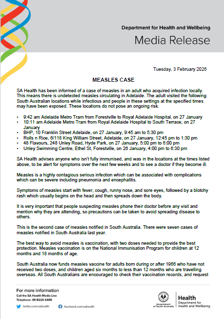 SA Health tweet media